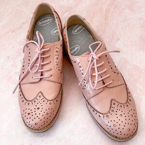 Pink Perforated Leather Flat Oxfords - Sz 8 (runs small)